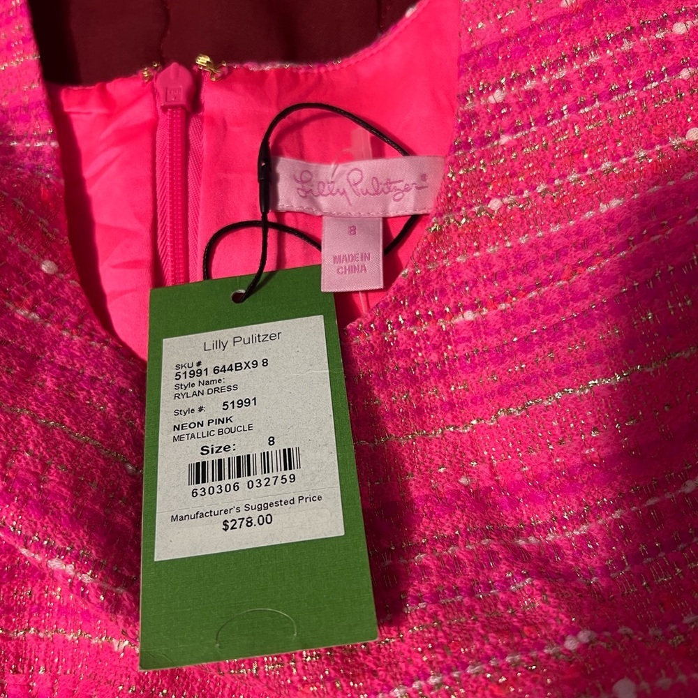 Lilly Pulitzer Vibrant Pink and Gold Mini Dress - Picture 9 of 12